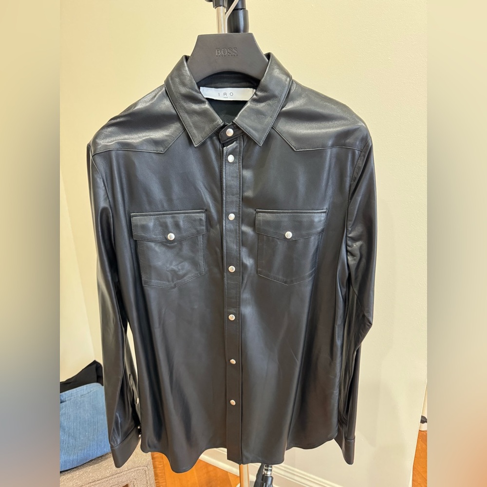 Black IRO 100% Lambskin Leather “Shacket” - Size L - Never worn